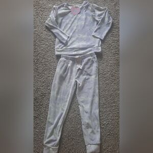 Set for girl velvet jumper and trouser purple size 10